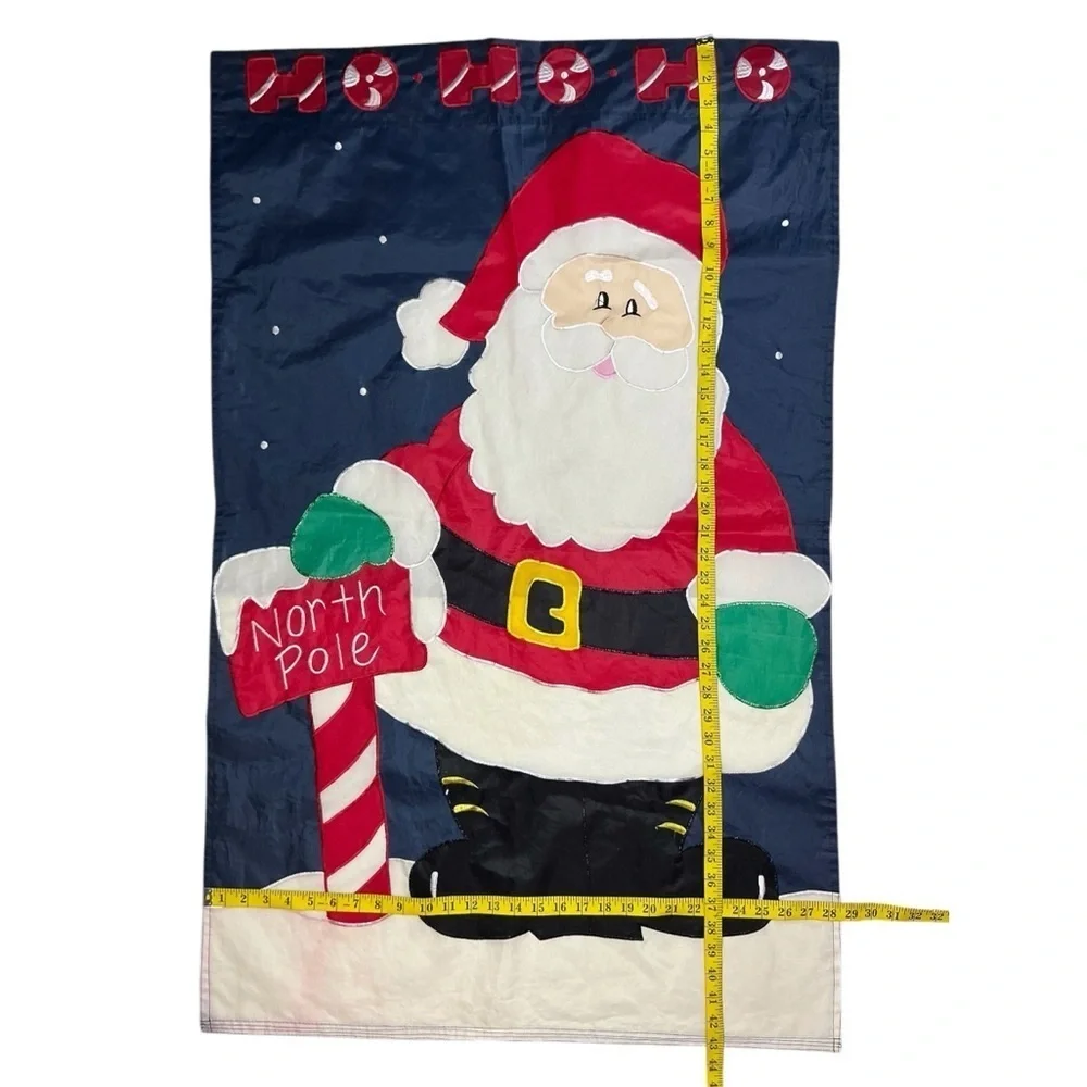 Santa Claus Holiday Flag Nylon Outdoor Decor Reversible Christmas Banner Large